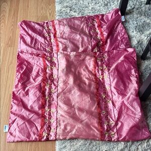 Pink Embroidered Pillow Cover